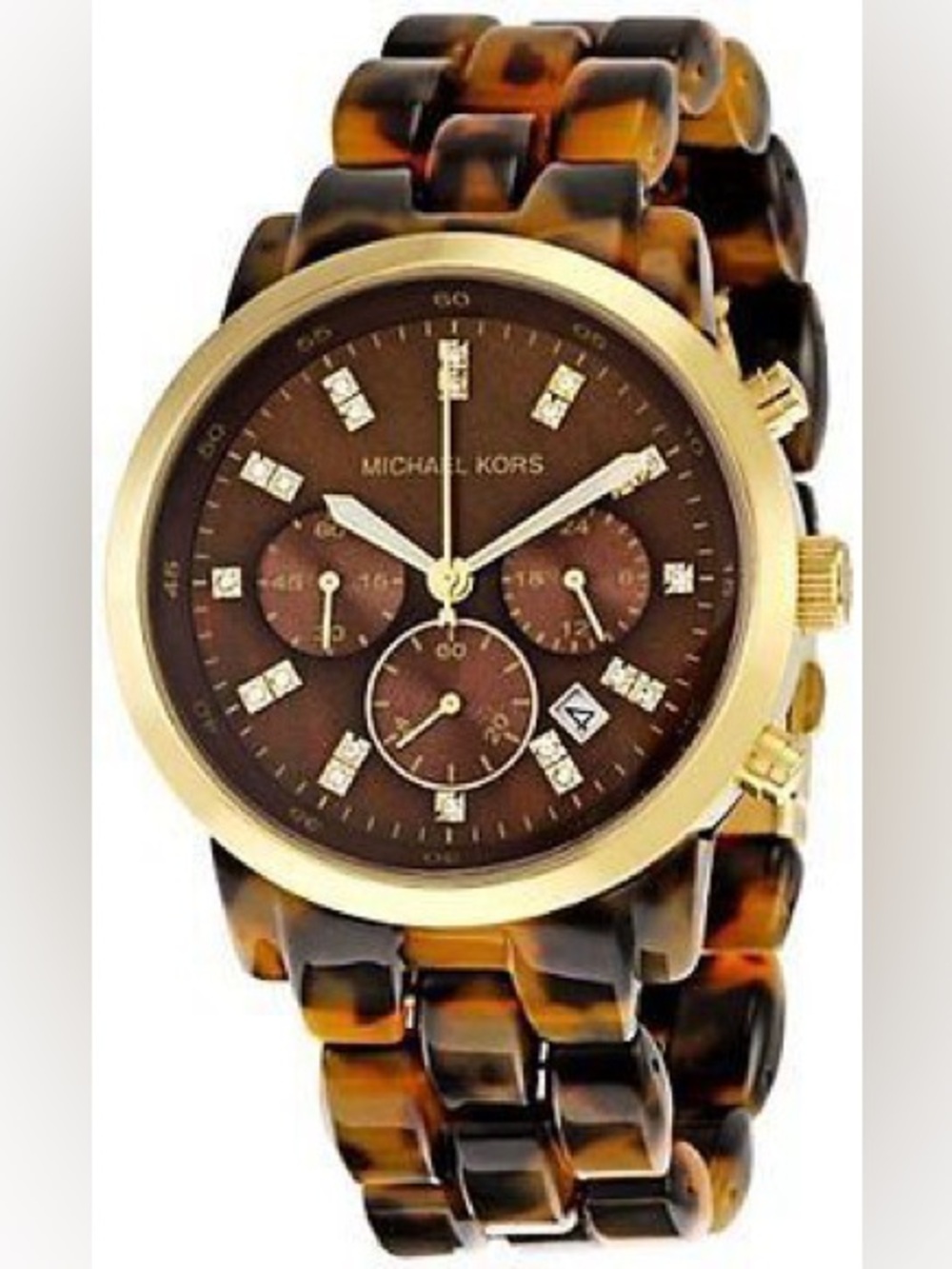 Michael Kors Gold and Brown Chronograph Watch